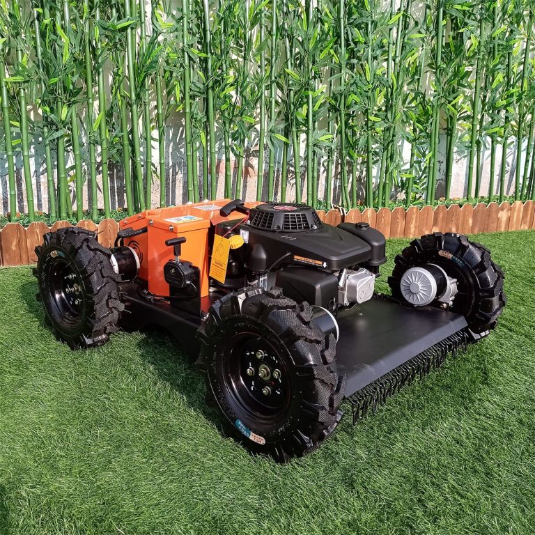 wireless radio control rubber track residential area mowing robot China manufacturer factory